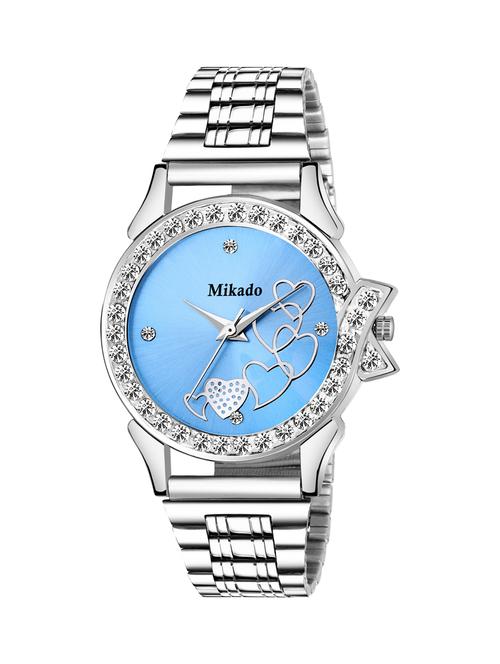 blue heart premium quality metal chain watch for girls & women - 18690911 - Very Small Image - 1