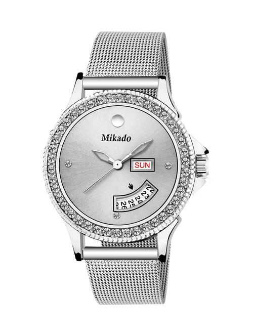 day date functional silver queen watch for women and girls - 18691140 - Very Small Image - 1
