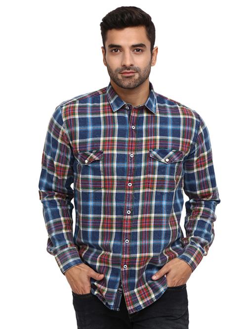 mens checks casual shirt - 18692753 - Very Small Image - 1