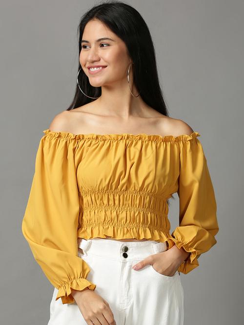 women's peplum off shoulder top - 18697480 - Very Small Image - 1