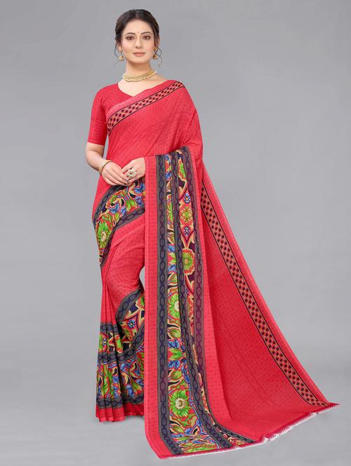 digital printed saree with blouse - 18697636 - Very Small Image - 1