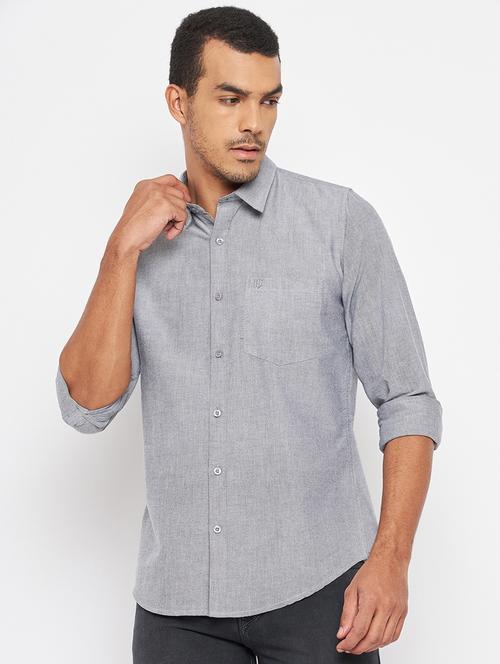 grey cotton casual shirt - 18701159 - Very Small Image - 1