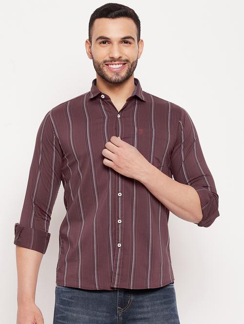 maroon cotton casual shirt - 18701200 - Very Small Image - 1