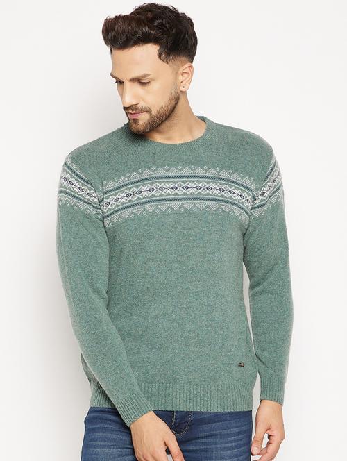 green full sleeved pullover - 18701601 - Very Small Image - 1