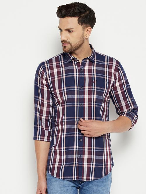 maroon cotton casual shirt - 18701796 - Very Small Image - 1
