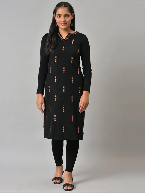 women's straight kurta - 18703648 - Very Small Image - 1