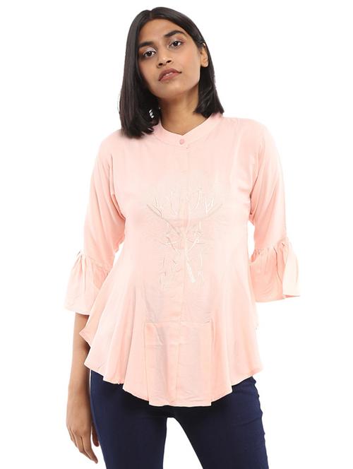pink rayon regular shirt - 18703940 - Very Small Image - 1