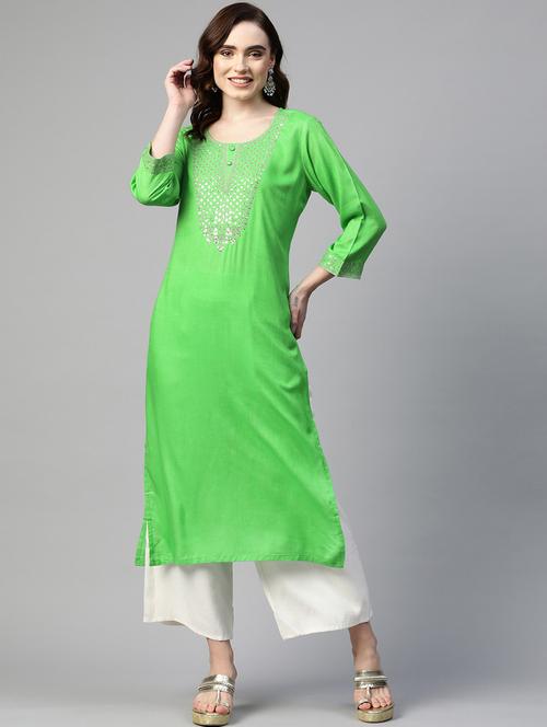 women's straight kurta - 18719067 - Very Small Image - 1