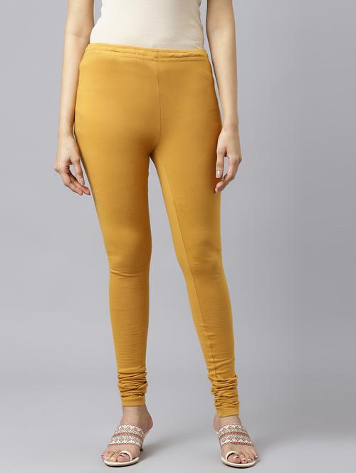 yellow cotton churidar churidars & leggings - 18719261 - Very Small Image - 1