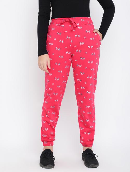 pink cotton blend sports track pant - 18719355 - Very Small Image - 1