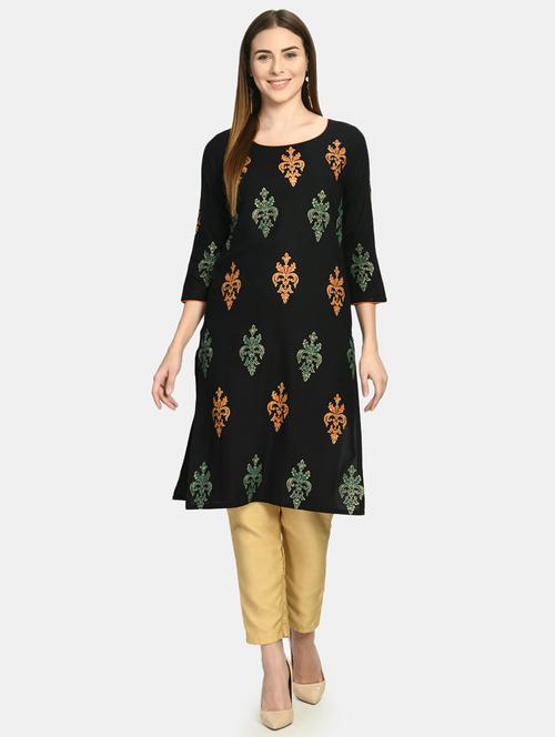 women's straight kurta - 18720892 - Very Small Image - 1