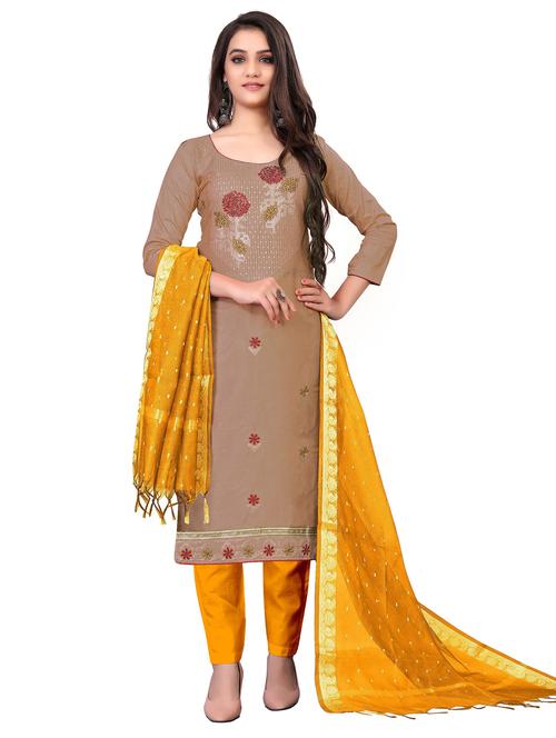 embroidered unstitched suit set - 18720974 - Very Small Image - 1