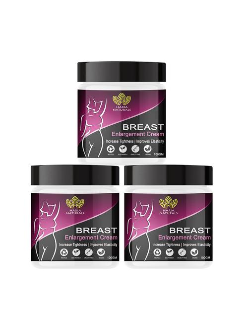 haria naturals 100% effective breast enlargement cream - breast firming, tightening, big boobs, bigger bust for women 300gms - 18721801 - Very Small Image - 1