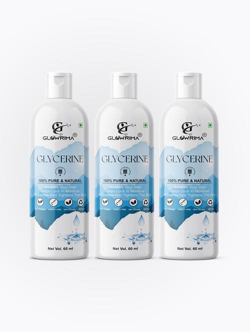 glowrima 100% natural glycerine for cleansing & refreshing skin pore tightening 60ml (pack of 3) - 18722454 - Very Small Image - 1
