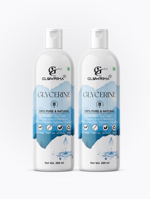 glowrima 100% natural glycerine for cleansing & refreshing skin pore tightening 200ml (pack of 2) - 18722514 - Very Small Image - 1