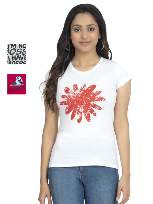 round neck printed tee combo - 18730880 - Very Small Image - 1