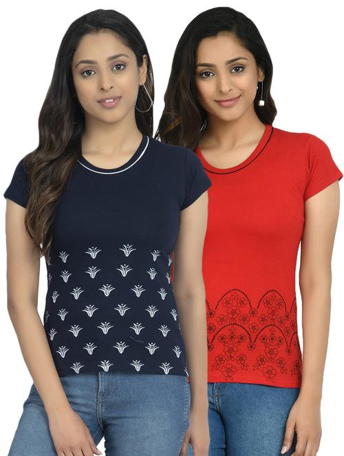 round neck printed tee combo - 18731025 - Very Small Image - 1