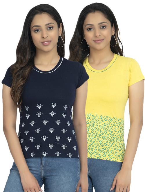 round neck printed tee combo - 18731031 - Very Small Image - 1