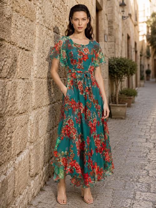 women's ruffle floral dress - 18736067 - Very Small Image - 1