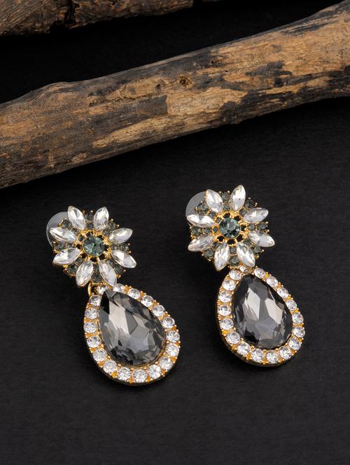 black brass drop earring - 18736149 - Very Small Image - 1