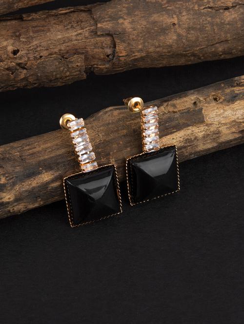 black brass drop earring - 18736160 - Very Small Image - 1