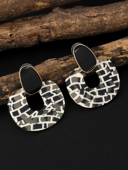 black brass drop earring - 18736171 - Very Small Image - 1