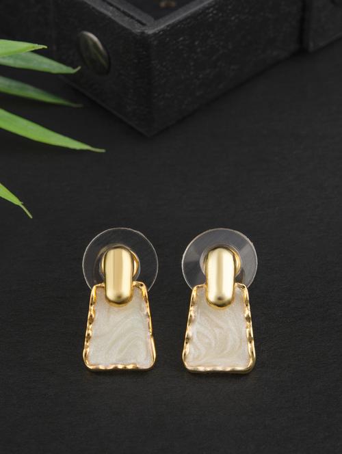 white brass drop earring - 18736184 - Very Small Image - 1