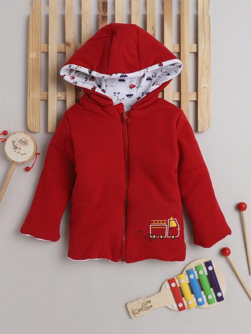red cotton reversible jackets & coat - 18736584 - Very Small Image - 1