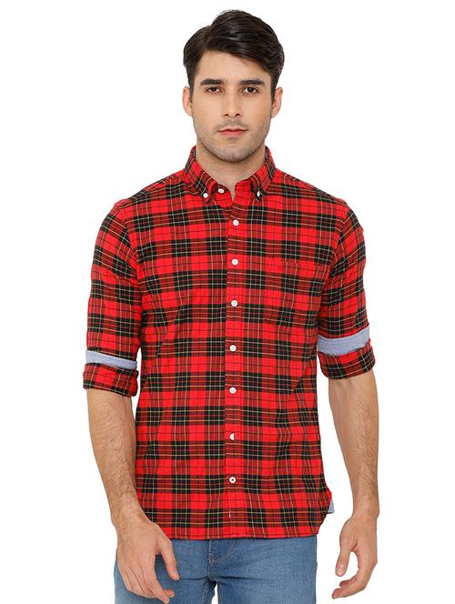 red checkered casual shirt - 18738109 - Very Small Image - 1