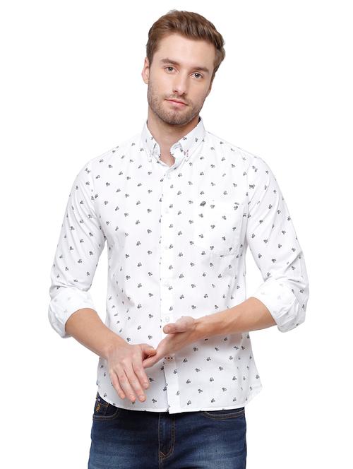 white printed casual shirt - 18738170 - Very Small Image - 1