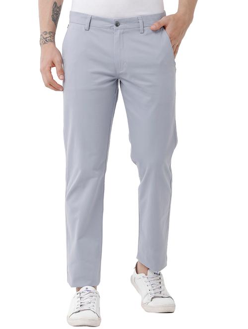 grey cotton chinos casual trousers - 18738628 - Very Small Image - 1