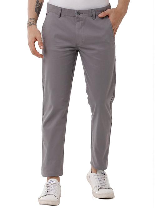 brown cotton chinos casual trousers - 18738629 - Very Small Image - 1