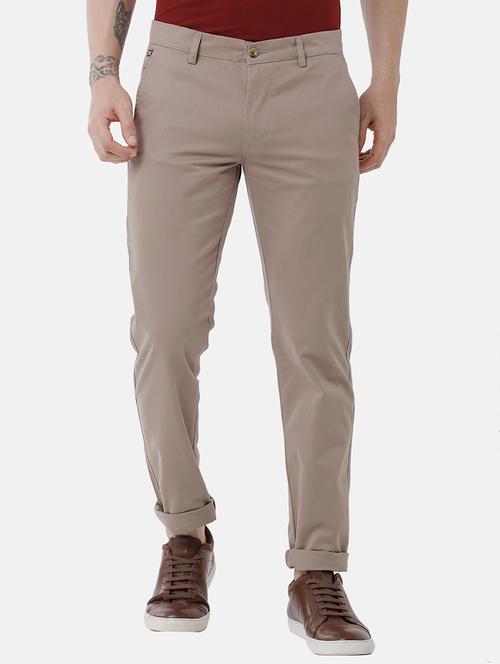 brown cotton chinos casual trousers - 18738637 - Very Small Image - 1