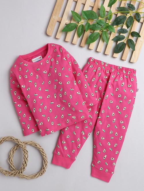 pink printed nightwear set - 18738989 - Very Small Image - 1