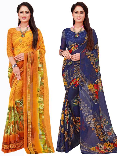 women's saree combo with blouse - 18740339 - Very Small Image - 1
