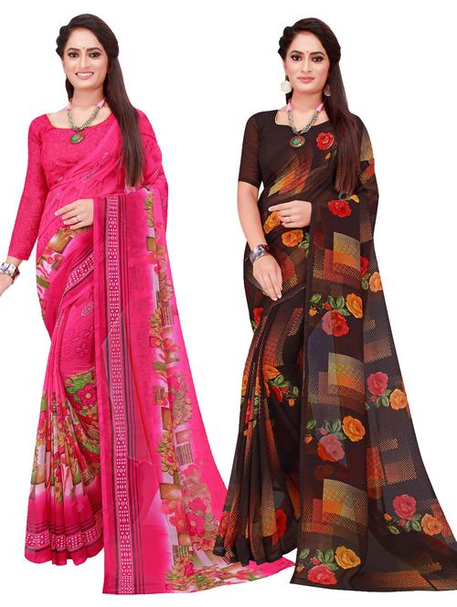 women's saree combo with blouse - 18740752 - Very Small Image - 1