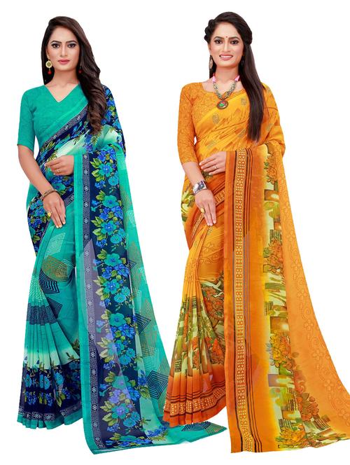 women's saree combo with blouse - 18740758 - Very Small Image - 1