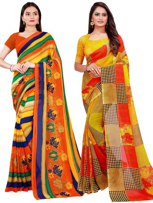 women's saree combo with blouse - 18740813 - Very Small Image - 1