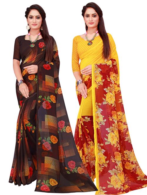 women's saree combo with blouse - 18741071 - Very Small Image - 1