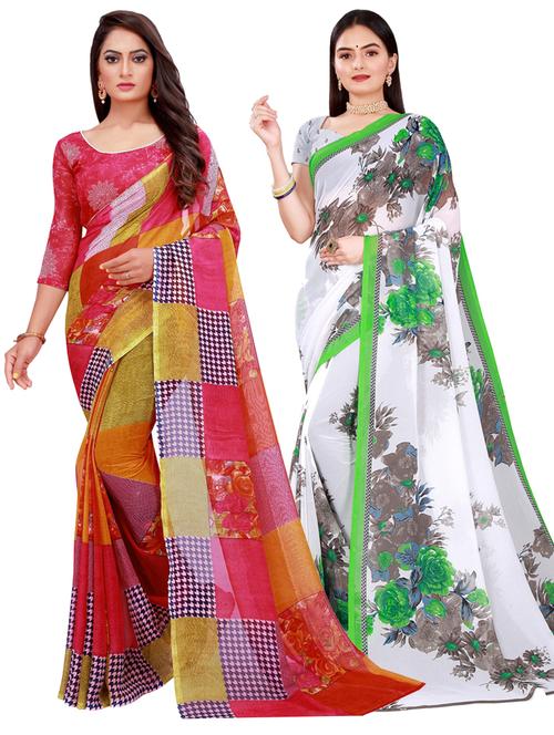 women's saree combo with blouse - 18741291 - Very Small Image - 1