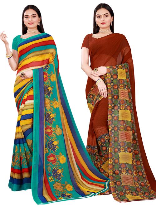 women's saree combo with blouse - 18741362 - Very Small Image - 1