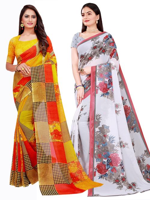 women's saree combo with blouse - 18741518 - Very Small Image - 1
