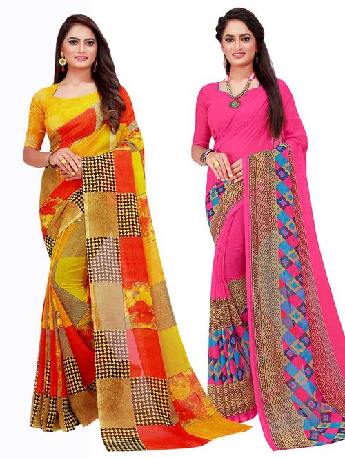 women's saree combo with blouse - 18741582 - Very Small Image - 1