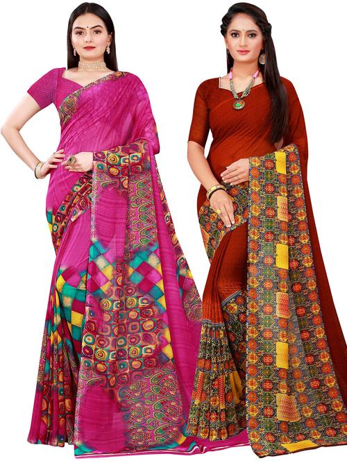 women's saree combo with blouse - 18741705 - Very Small Image - 1