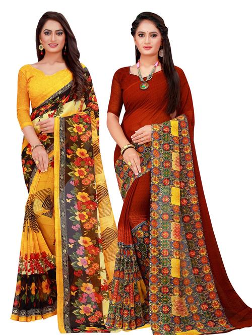 women's saree combo with blouse - 18741791 - Very Small Image - 1
