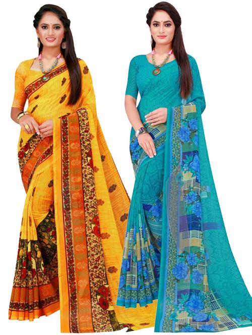 women's saree combo with blouse - 18741801 - Very Small Image - 1