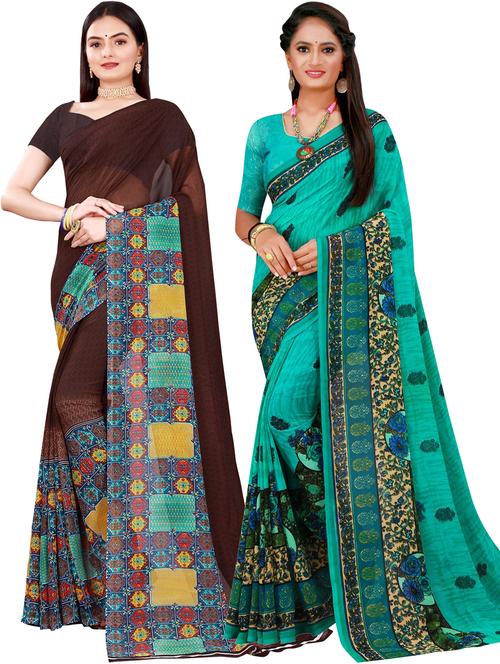 women's saree combo with blouse - 18741814 - Very Small Image - 1