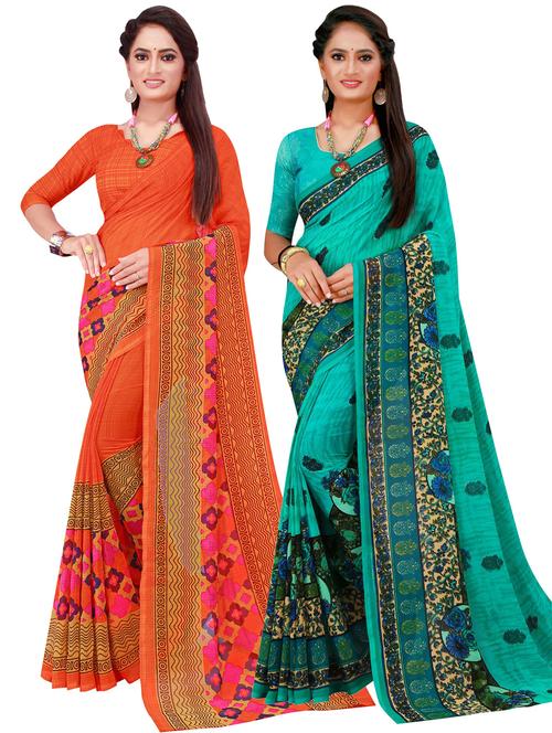 women's saree combo with blouse - 18741838 - Very Small Image - 1