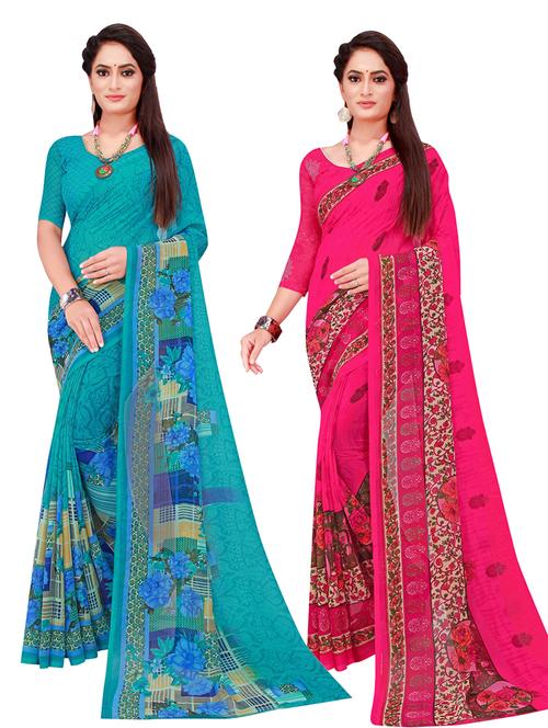 women's saree combo with blouse - 18742152 - Very Small Image - 1