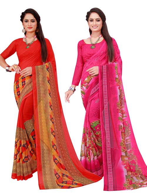 women's saree combo with blouse - 18742192 - Very Small Image - 1
